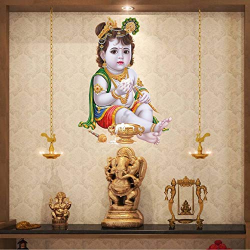 Rangoli Vinyl Religion Wall Sticker (Multicolour, Large, 50 or 70 cm)