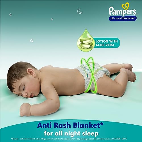 Pampers All round Protection Pants Style Baby Diapers, Large (L) Size, 128 Count, Anti Rash Blanket, Lotion with Aloe Vera, 9-14kg Diapers