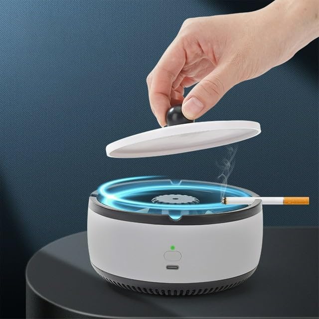 Trendy Nest 2-in-1 Smart USB Chargeable Electric Ashtray & Air Purifier, Smokeless Cigarette Tray for Home, Car, Office (Multicolour 1-Piece)