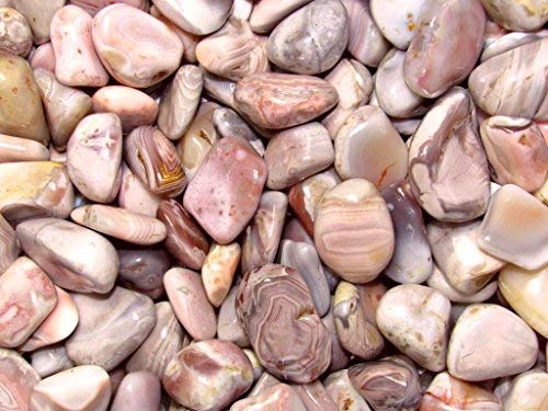 Zentron Crystal Collection: 1 lb Tumbled Pink Botswana Agate in Velvet Bag