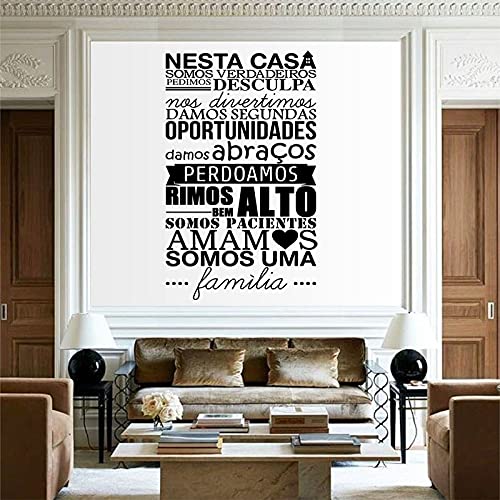 GADGETS WRAP Vinyl Decal Sticker Portuguese in This House Family Rules (Item Finish Size : 92cm x 56cm)