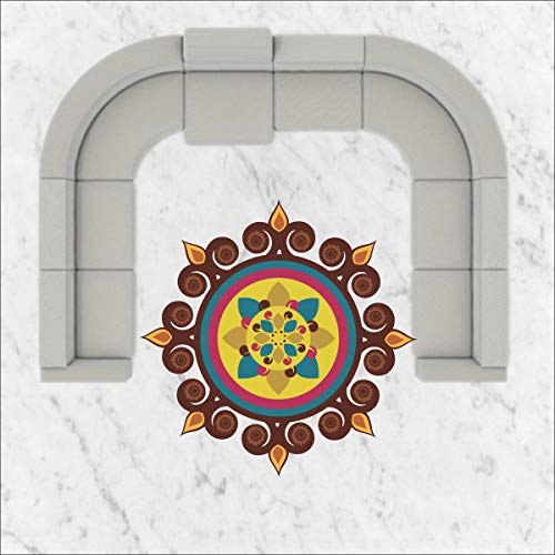 Diwali Special - Colourful Decorative Rangoli Sticker Size- 30 cm x 30 cm Set of 2 (AS139)