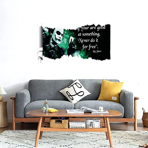 GADGETS WRAP Printed Wall Decal Sticker Scratched Paper Style Wall Decal (90cm x 50cm) - Joker Green