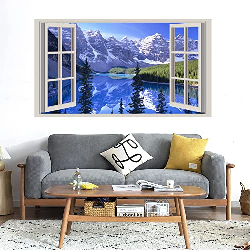 GADGETS WRAP Printed Wall Decal Sticker Fake Window Style Decal (90cm x 50cm) - Nature Hills