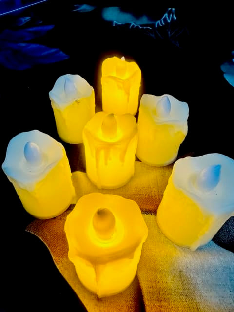 Candles for Decoration | Melted Design Premium Acrylic Flameless & Smokeless Decorative Candle | Melting Candles | Led Tea Light Candles (Pack of 10)