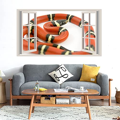 GADGETS WRAP Printed Wall Decal Sticker Fake Window Style Decal (90cm x 50cm) - Serpent