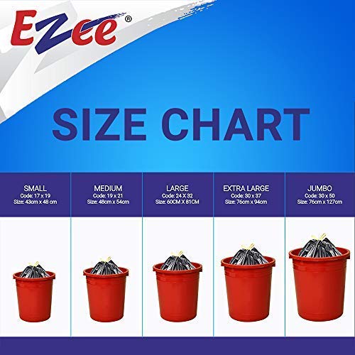 Ezee Garbage Trash Bag for Dustbin | 45 Pcs | Large 24 X 32 Inches | 15 Pcs x Pack of 3