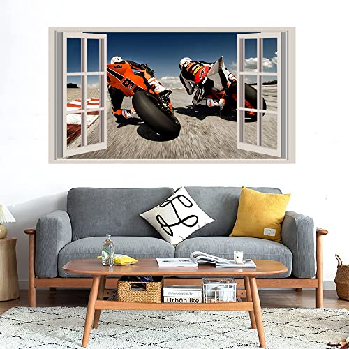 GADGETS WRAP Printed Wall Decal Sticker Fake Window Style Decal (90cm x 50cm) - Race KTM