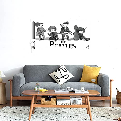 GADGETS WRAP Printed Wall Decal Sticker Scratched Paper Style Wall Decal (90cm x 50cm) - The Beatles