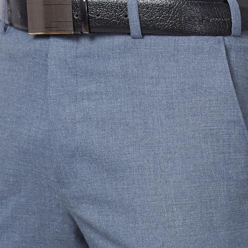 Park Avenue Men's Super Slim Fit Polyester Blend Plain Pattern Flat Front Formal Trouser (Size: 96)-PMTQ07509-G3 Medium Grey