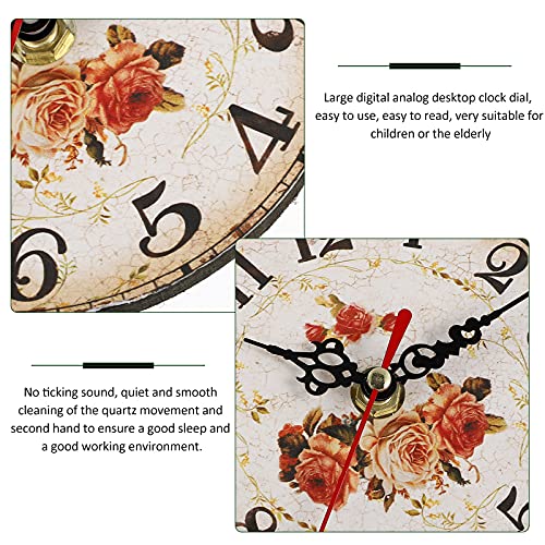 FOMIYES Wooden Clock Adornment Silent Tabletop Classic Style Clock Decor Ornament for Home and Office