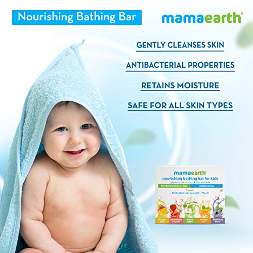 Mamaearth Fruit based Nourishing Clear Bathing Bar Baby Soap with Glycerine, For Kids – 75g x 5, white, one size