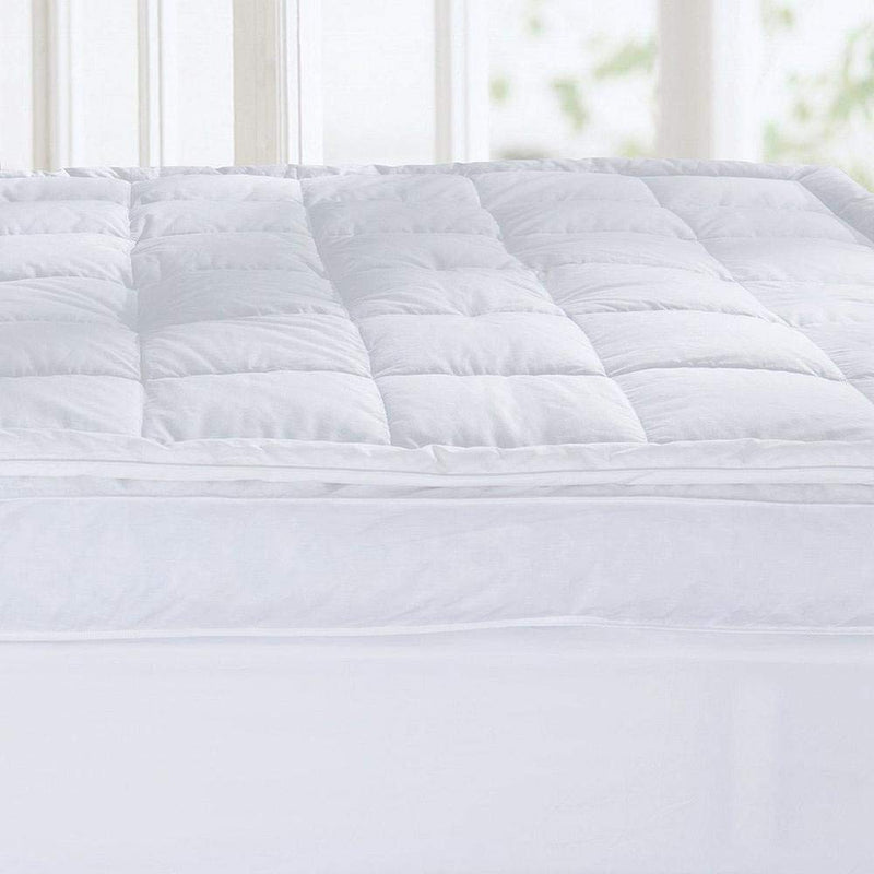 JVIN FAB Double Layer Down and Feather King Size Mattress Topper (White, 72 x 78 Inches)