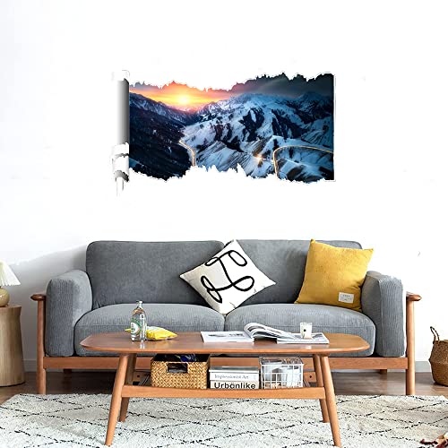 GADGETS WRAP Printed Wall Decal Sticker Scratched Paper Style Wall Decal (90cm x 50cm) - Mountain Road