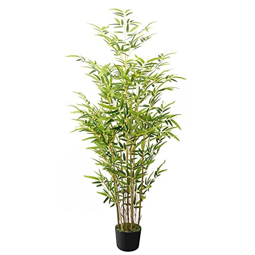 ARICKDECOR Artificial Bamboo Tree Tall(,150,CM,Green) Faux Potted Indoor Floor Plant-Large and Lifelike (Natural Trunk)