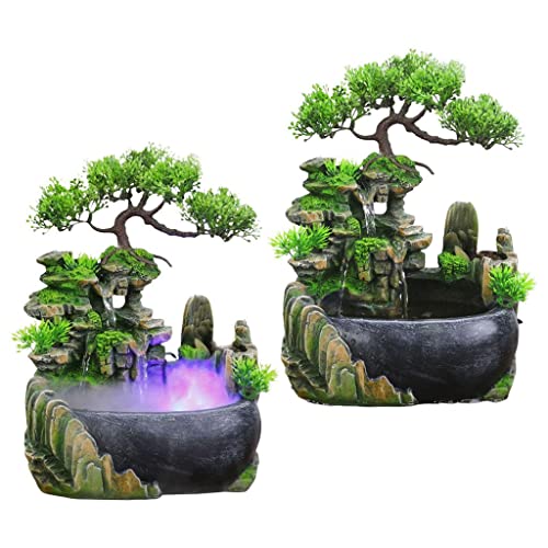 ATORSE® Table Fountain Rockery Landscape Bonsai Statue Spray Water Fountain No Fog