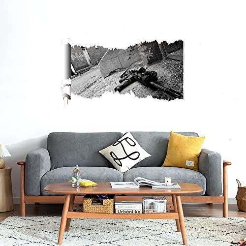 GADGETS WRAP Printed Wall Decal Sticker Scratched Paper Style Wall Decal (90cm x 50cm) - Sniper Rifle 2