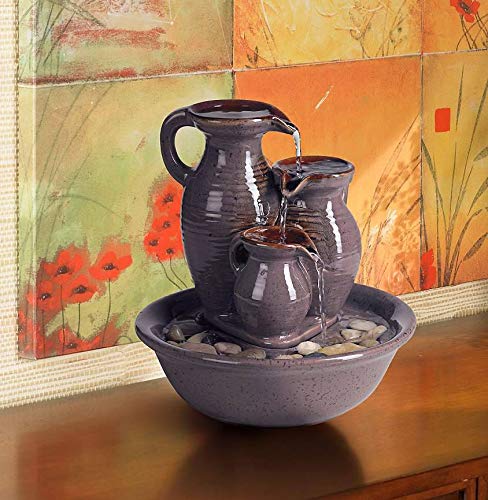 Triple Jug Indoor-Outdoor Tabletop Fountain by John Timberland