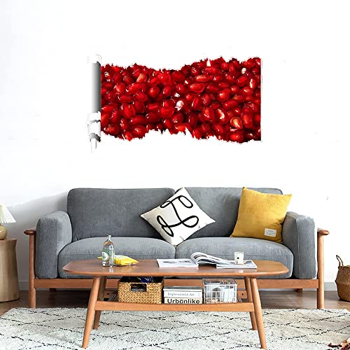 GADGETS WRAP Printed Wall Decal Sticker Scratched Paper Style Wall Decal (90cm x 50cm) - Seed Pomegranate