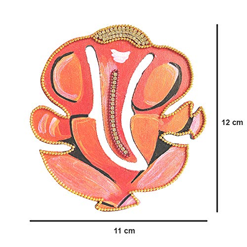 Dhanashree Creation Hand Made Red Ganesha Wooden Magnet