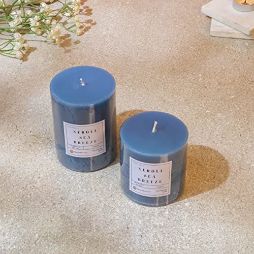 The Decor Mart Nerouli Sea Breeze Scented Candles Set of 2 (Medium, Small)