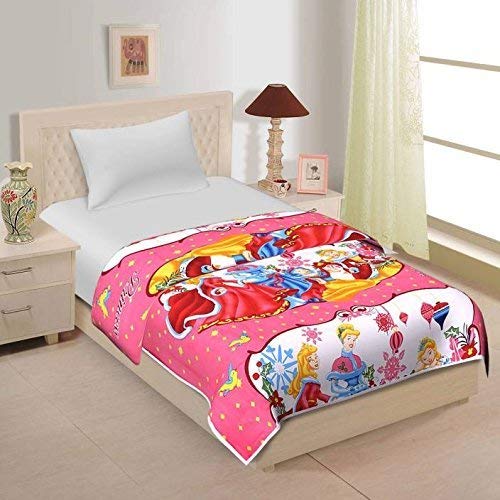 LAVISH STREET Princess Cartoon Kids Design Print Polycotton Reversible Single Bed AC Blanket/Dohar (Multicolor,Set of 1) (Single Bed (85 x 55 inches))