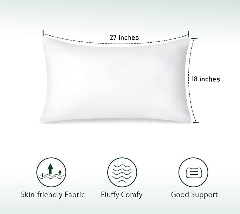 SAJAVAT HOME Super Soft Microfiber Pillow Filler Size 18x27 INCHES / 45x68 CMS White (Pack of 2)