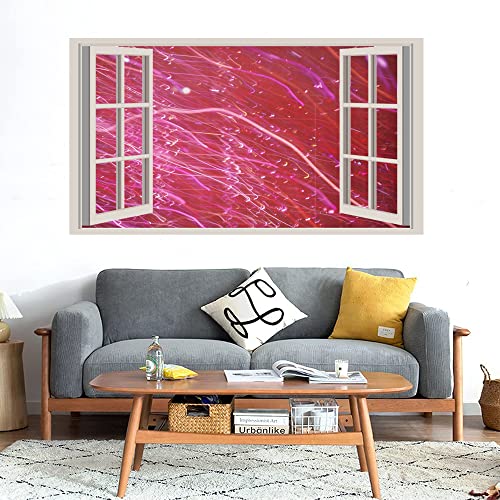 GADGETS WRAP Printed Wall Decal Sticker Fake Window Style Decal (90cm x 50cm) - Red Light Flares