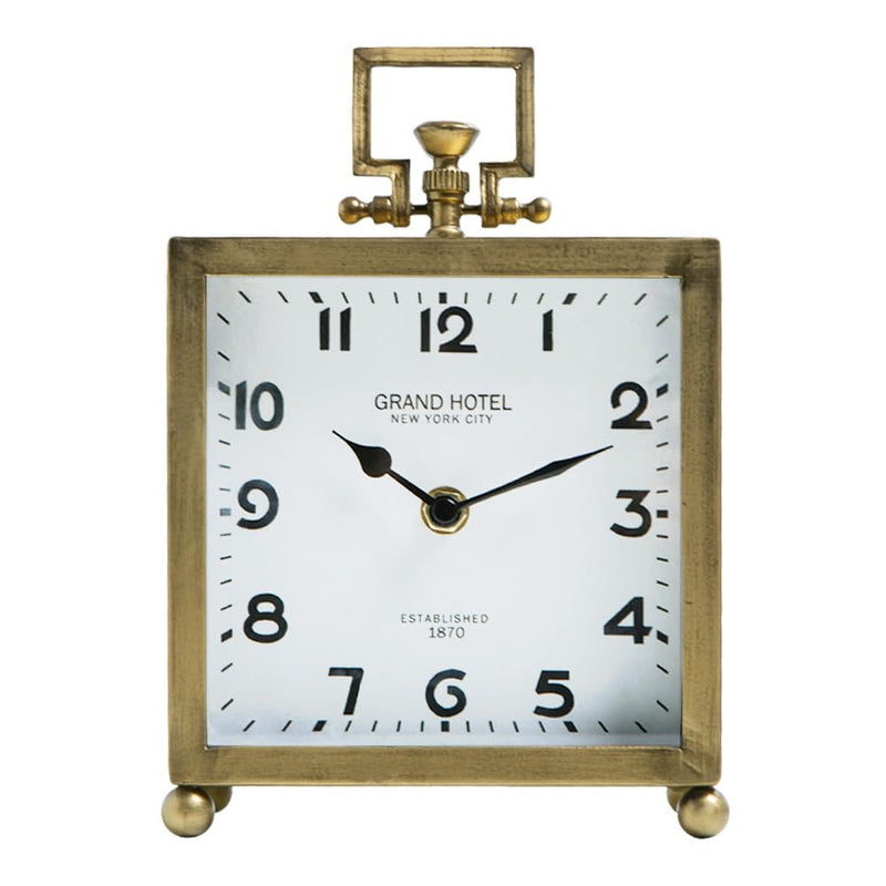 NIKKY HOME Metal Table Clock, Silent Non-Ticking Classic Analog Desk Clock for Living Room Decor Shelf - Gold