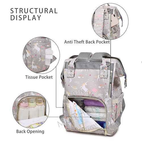 motherly Baby Diaper Bag, Mothers Maternity Bags for Travel| |(Unicorn Blue-Style2)