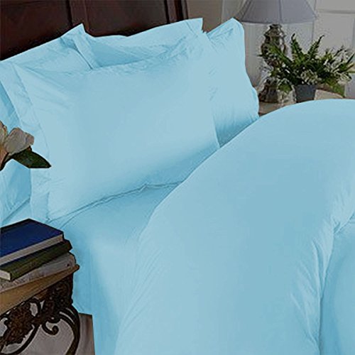 Elegant Comfort 3 Piece 1500 Thread Count Luxury Ultra Soft Egyptian Quality Coziest Duvet Cover Set, Full/Queen, Aqua/Light Blue