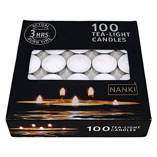 Tealight Candles White Set of 100 (10 Grams, White, 3 Hours Burn Time)