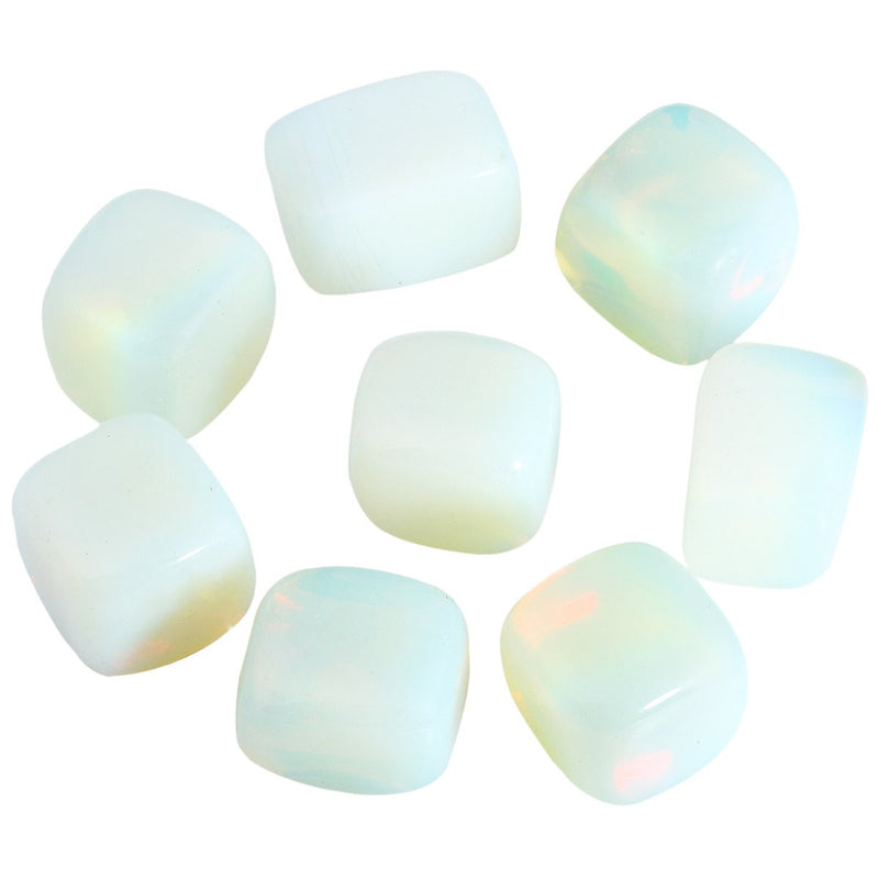 SUNYIK Tumbled Polished Stone,Smooth Rock Crystal for Tumbling,Cabbing,Opalite 1pound(About 460 Gram)