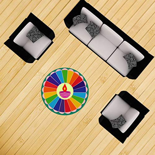 Diwali Special - Colourful Decorative Rangoli Sticker Size- 30 cm x 30 cm Set of 2 (AS155)