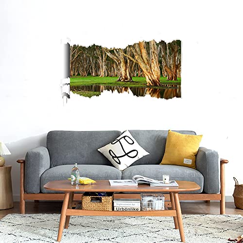 GADGETS WRAP Printed Wall Decal Sticker Scratched Paper Style Wall Decal (90cm x 50cm) - Old Trees Swamp