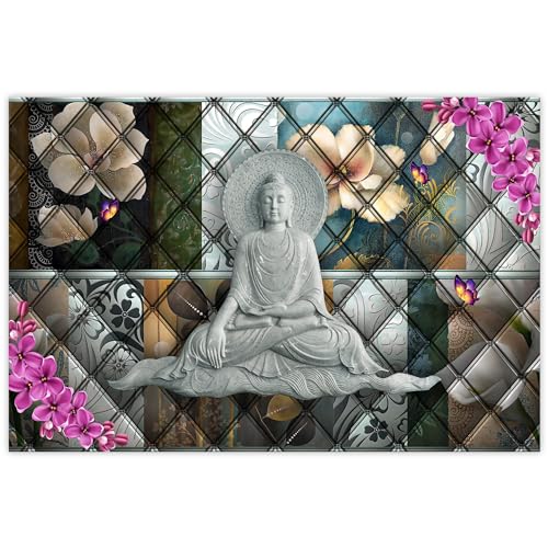 Indianara Rolled Sparkled Gautam Buddha Art Print for Room Décor Digital Reprint 36 inch x 24 inch Painting (10753PST)