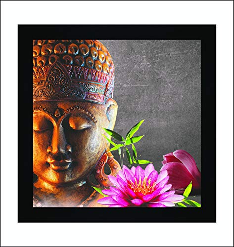 SAF 'Buddha' Multi-Effect UV Textured Painting with Frame 12 inch X 12 inch SANFN31014