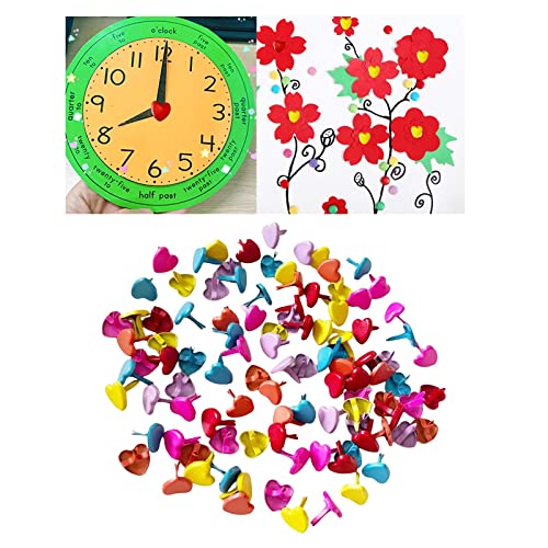 CALANDIS™ 200Pcs Heart Shape Mini Brads Paper Fasteners for Art Scrapbooking Crafting | Scrapbooking & Paper Crafts | Scrapbooking | Scrapbooking Embellishments
