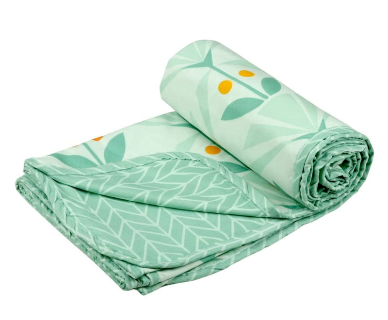 BSB HOME Pure Cotton 120 GSM Reversible Soft Light Weight Printed Single Bed Blanket/AC Dohar/Summer/Skin Friendly Dohar-220 x 152 cm- Light Green