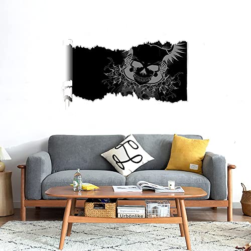 GADGETS WRAP Printed Wall Decal Sticker Scratched Paper Style Wall Decal (90cm x 50cm) - Skull Batch