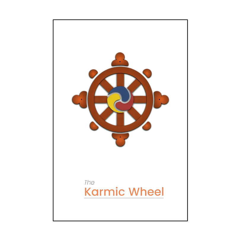 Prashant Studio ADITYA GIFT GALLERY | The Karmic Wheel | a4 Size With white Frame | Vastu Shastra | White Frame