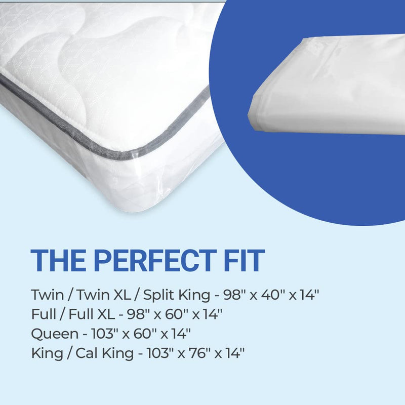 Full/Full XL : Heavy Duty Mattress Storage Bag - Extra Thick 4 Mil - Fits Standard, Extra Long, Pillow Top Sizes - Durable for Moving and Long Term Storage - Full Size/Full XL - TRU Lite Bedding