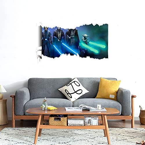 GADGETS WRAP Printed Wall Decal Sticker Scratched Paper Style Wall Decal (90cm x 50cm) - Blue Green Sword