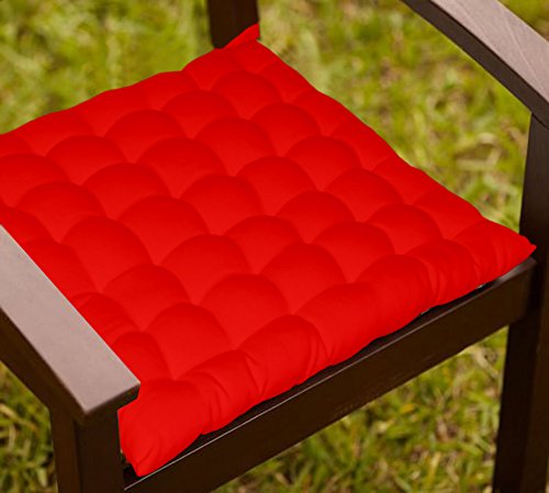 Chair Pads, Driver seat Cushion for car, Dining Chair Cushion, Cushion for car, tie up Cushions for Chairs, Cotton Cushion for Car(15 Inch x15 Inch, 36 Knots,4 Strings, 1 Pc) (Red)