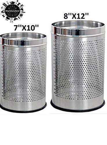 stainless steel Open-Top Zero to Infinity Perforated Round Dustbin for Dry Waste (Silver, 8 X12 inches)