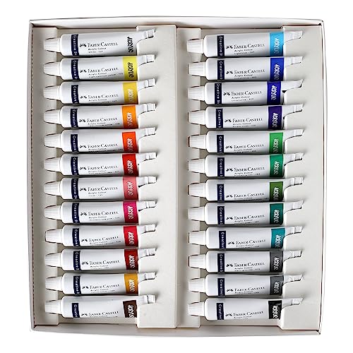 Faber-Castell 379024 CS Acrylic Colours 9ML Set of 24, Assorted