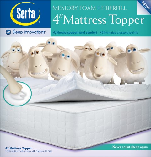 Serta 4-Inch Dual Layer Mattress Topper, Twin