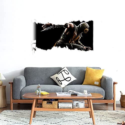 GADGETS WRAP Printed Wall Decal Sticker Scratched Paper Style Wall Decal (90cm x 50cm) - Kombat Fighter