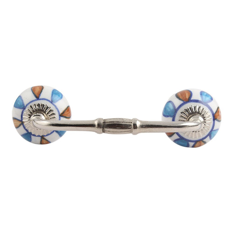 Indian-Shelf 1 Pack Brown Kitchen Cabinet Handles for Drawer Pulls Door Dresser Silver Hardware 6" Hole to Hole -BH-93-CK-111