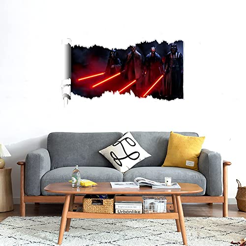 GADGETS WRAP Printed Wall Decal Sticker Scratched Paper Style Wall Decal (90cm x 50cm) - Red Swords